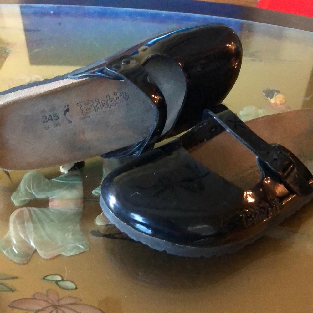 Old school patent leather Mary Jane Birkenstocks